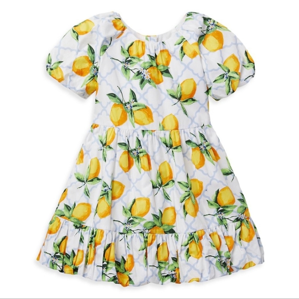 Worn once Janie and jack lemon dress with white diaper cover